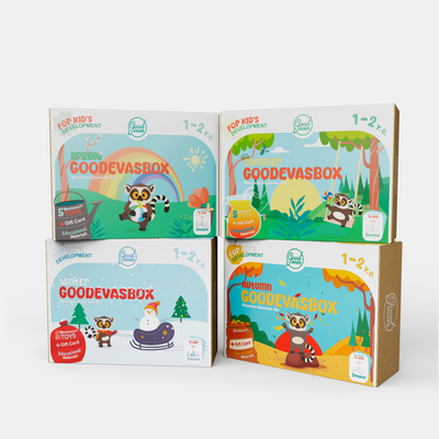 Roczna subskrypcja zestawów do zabawy (1–2 lata) — 4 zestawy rocznie — GoodevasBox