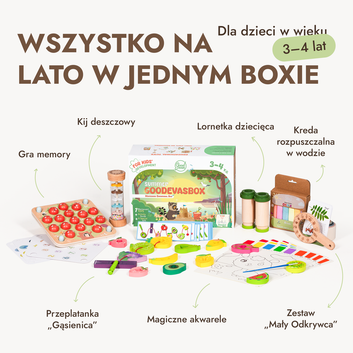 Letni zestaw zabawek dla dzieci (3–4 lata) — GoodevasBox