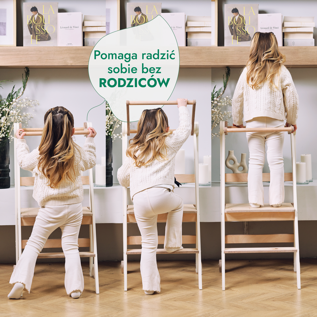 Wieża edukacyjna: Składany stołek dla maluchów - Szary