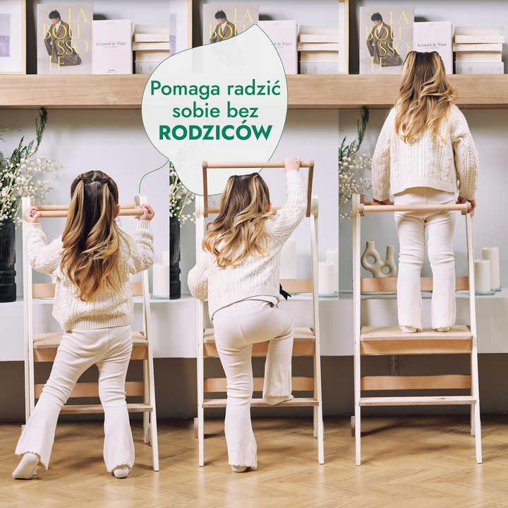 Wieża edukacyjna: Składany stołek dla maluchów - Szary