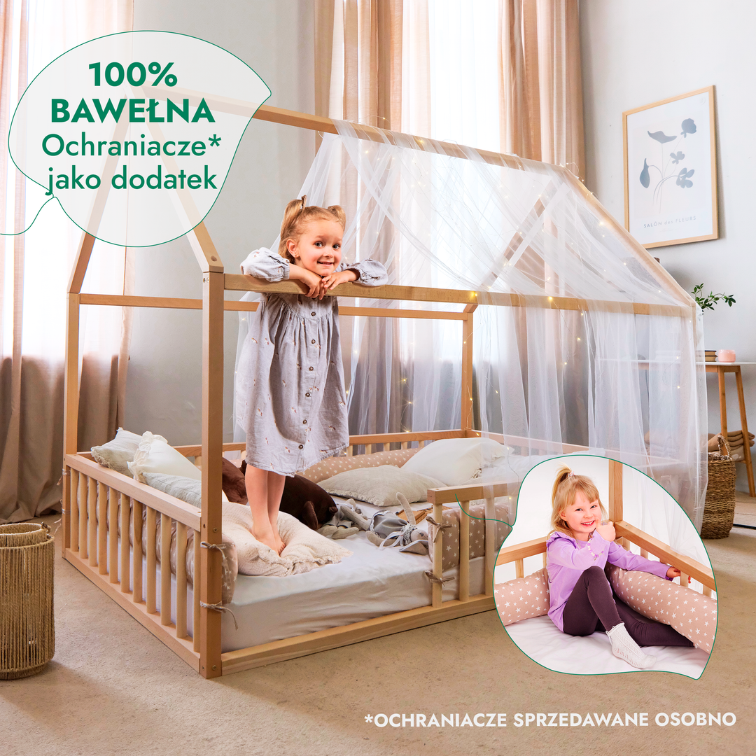 Łóżeczko Montessori z ogrodzeniem