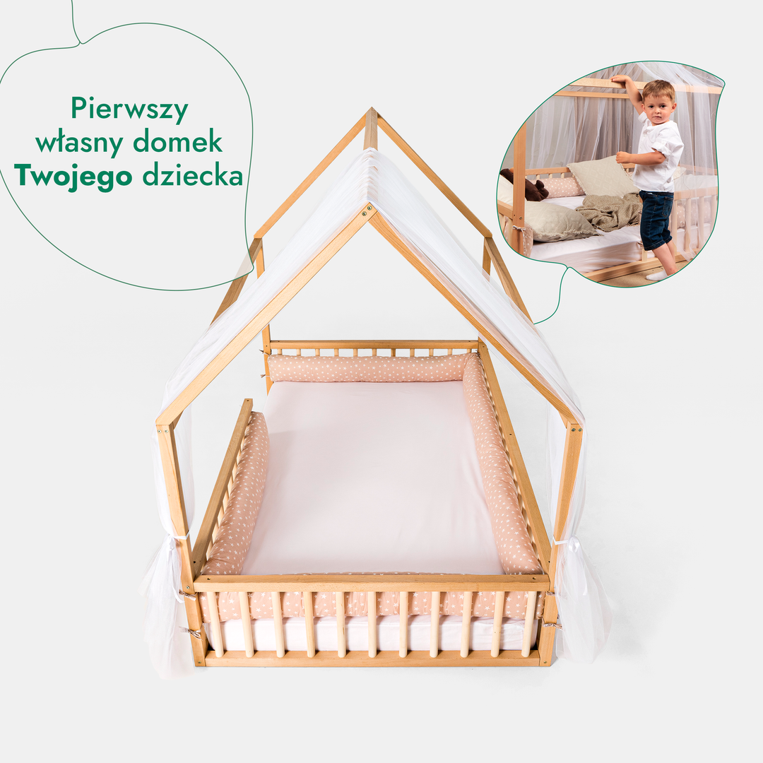 Łóżeczko Montessori z ogrodzeniem