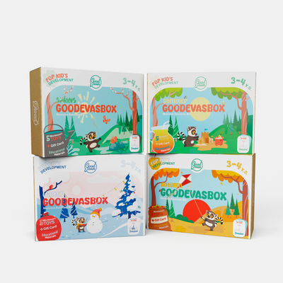 Roczna subskrypcja zestawów do zabawy (3–4 lata) — 4 zestawy rocznie — GoodevasBox