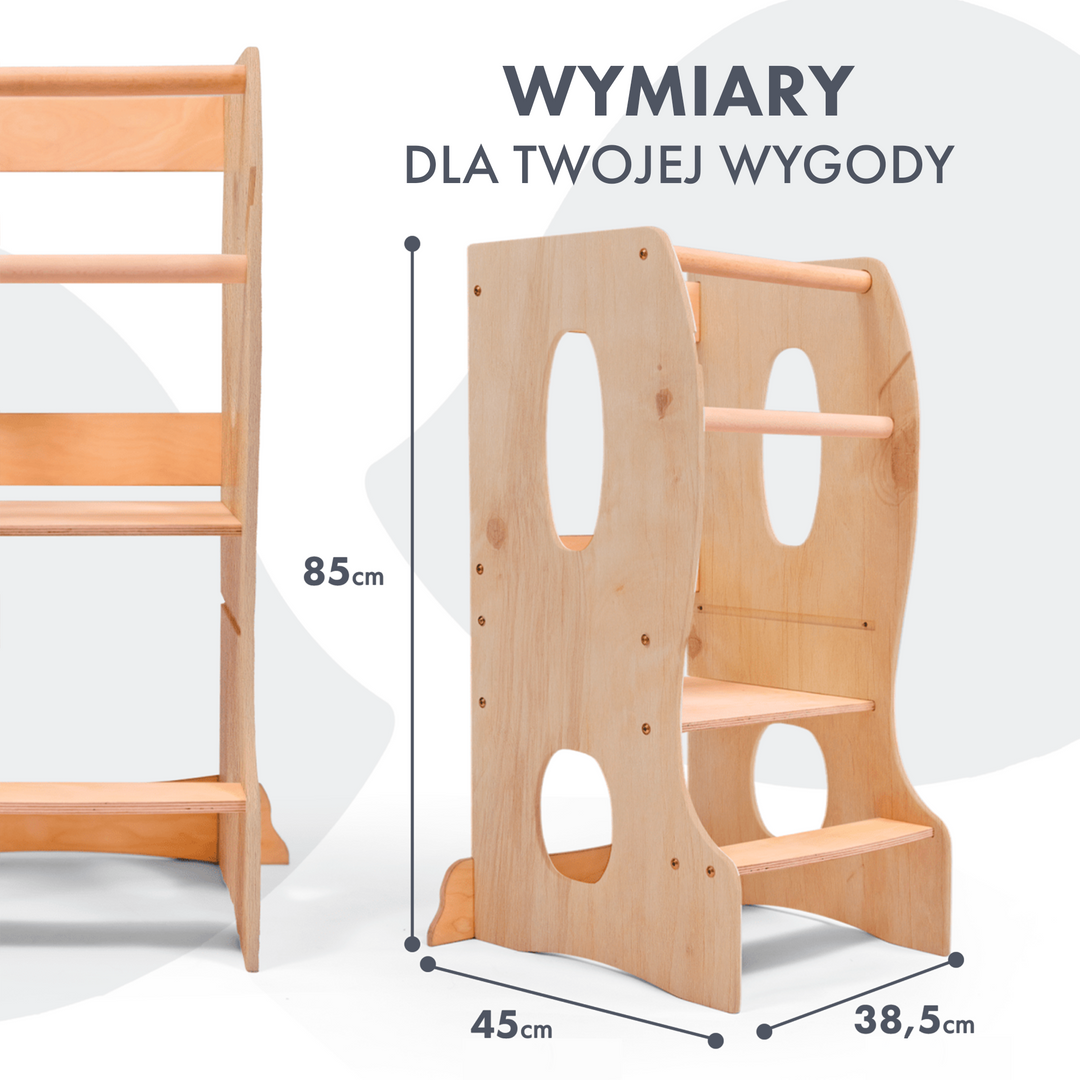 Podest kuchenny Montessori: niezbędna pomoc w kuchni - Kolor Beżowy