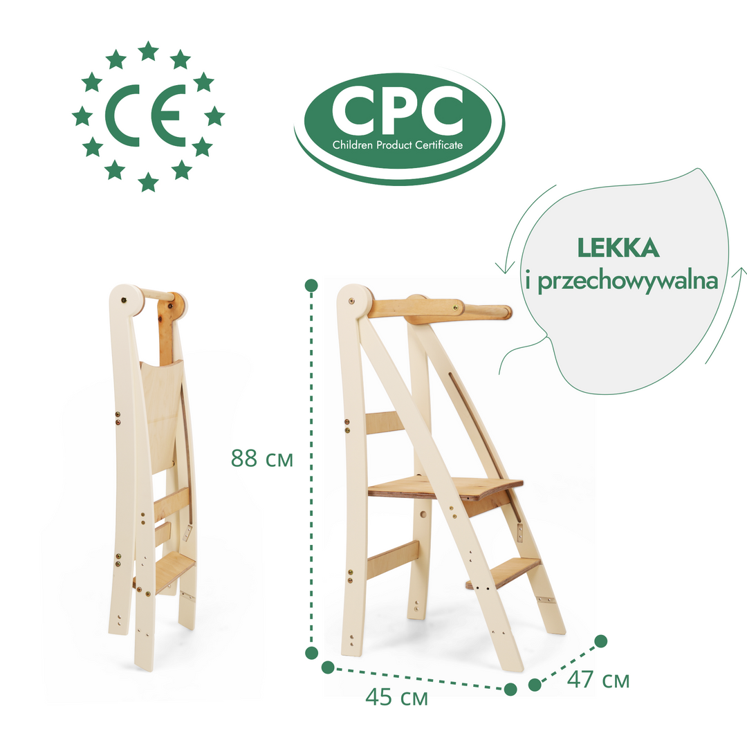 Taboret dziecięcy o regulowanej wysokości