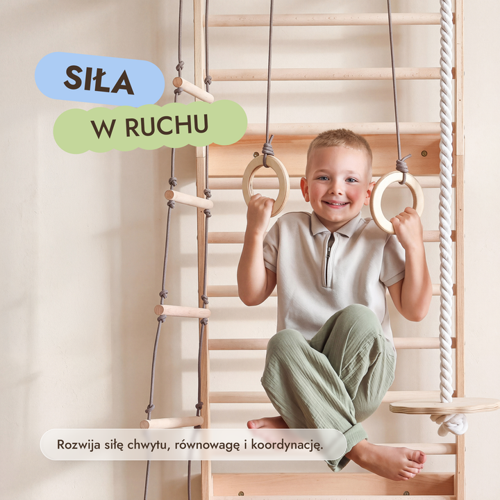 5-in-1 Drabinka gimnastyczna dla dzieci z drążkiem i zestawem huśtawek 3w1