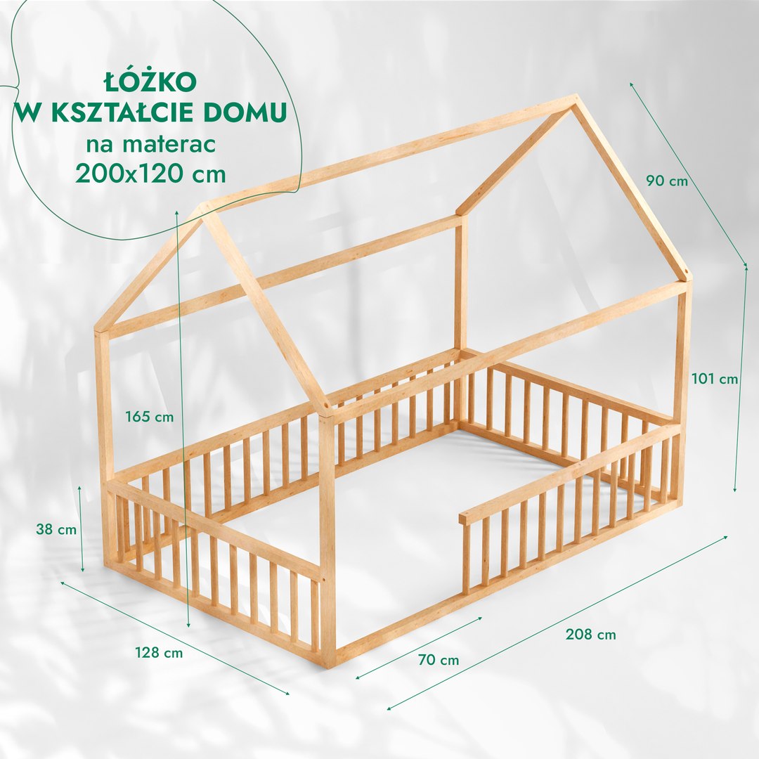 Łóżeczko Montessori z ogrodzeniem