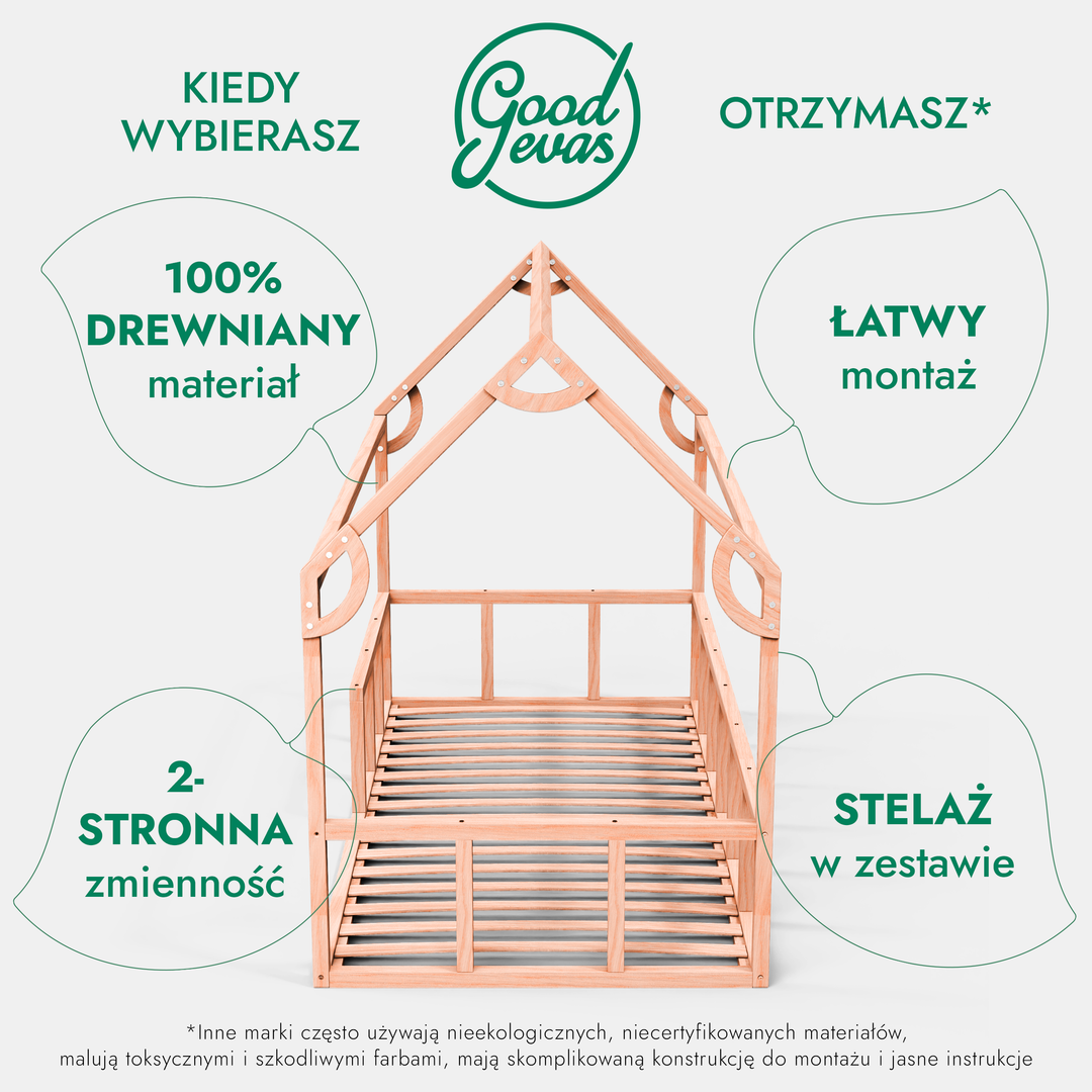 Łóżeczko Montessori z ogrodzeniem