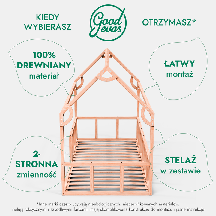 Łóżeczko Montessori z ogrodzeniem