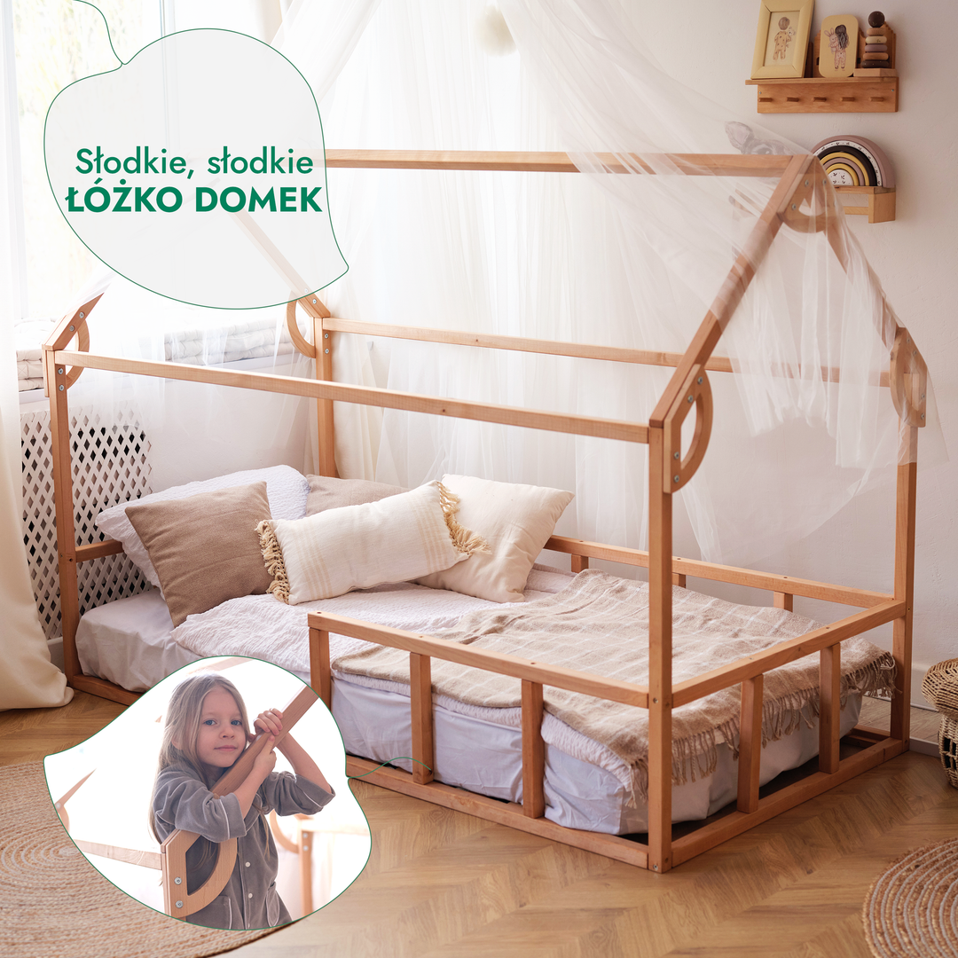 Łóżeczko Montessori z ogrodzeniem