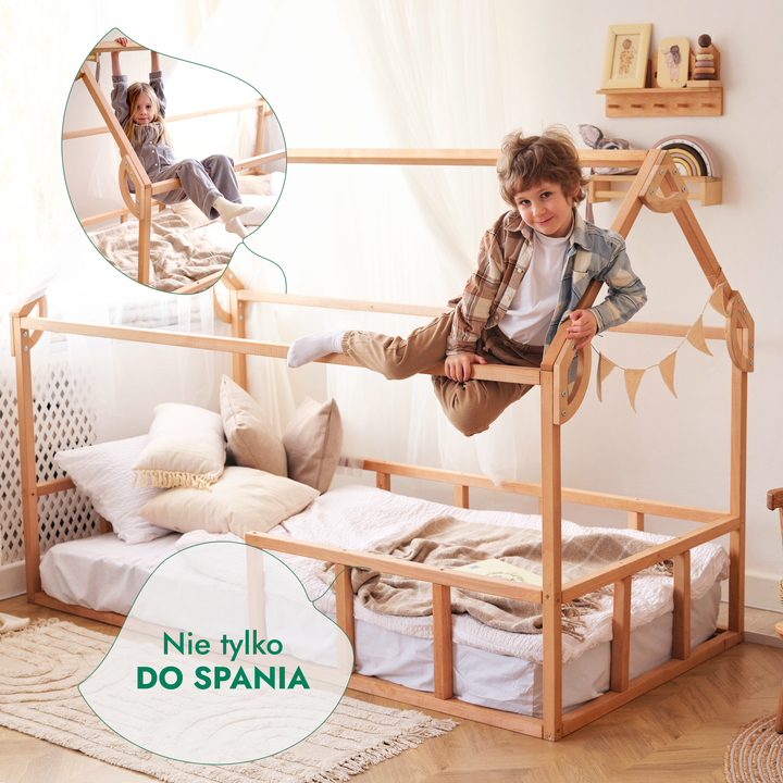 Łóżeczko Montessori z ogrodzeniem