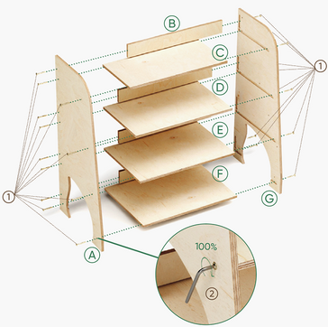 Półka dziecięca na książki i zabawki – duża