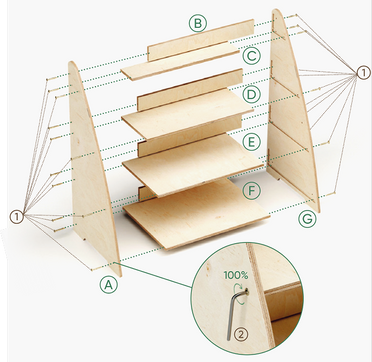 Średnia półka dziecięca na książki i zabawki