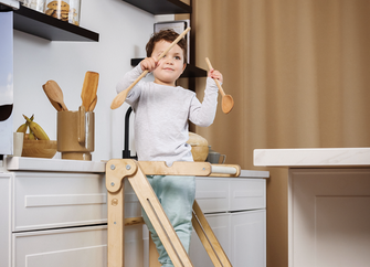 Wieża edukacyjna: Składany stołek dla maluchów - Szary