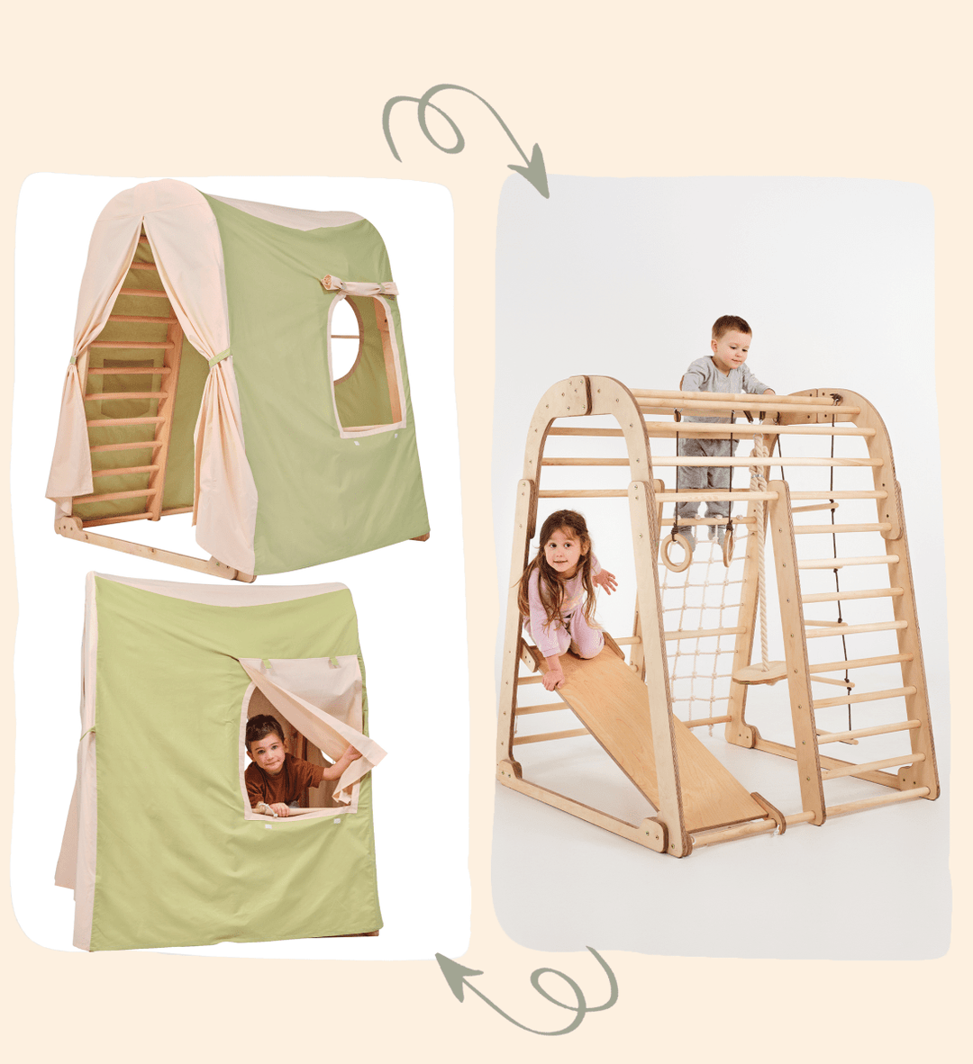 Pokrowiec na namiot do zabawy do drewnianego placu zabaw wewnętrznego